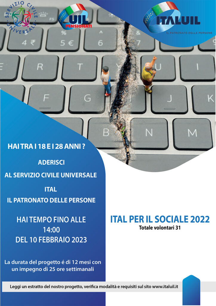 Servizio civile universale ITAL, il patronato delle persone